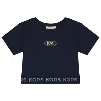 Girls Navy Blue Logo T-Shirt