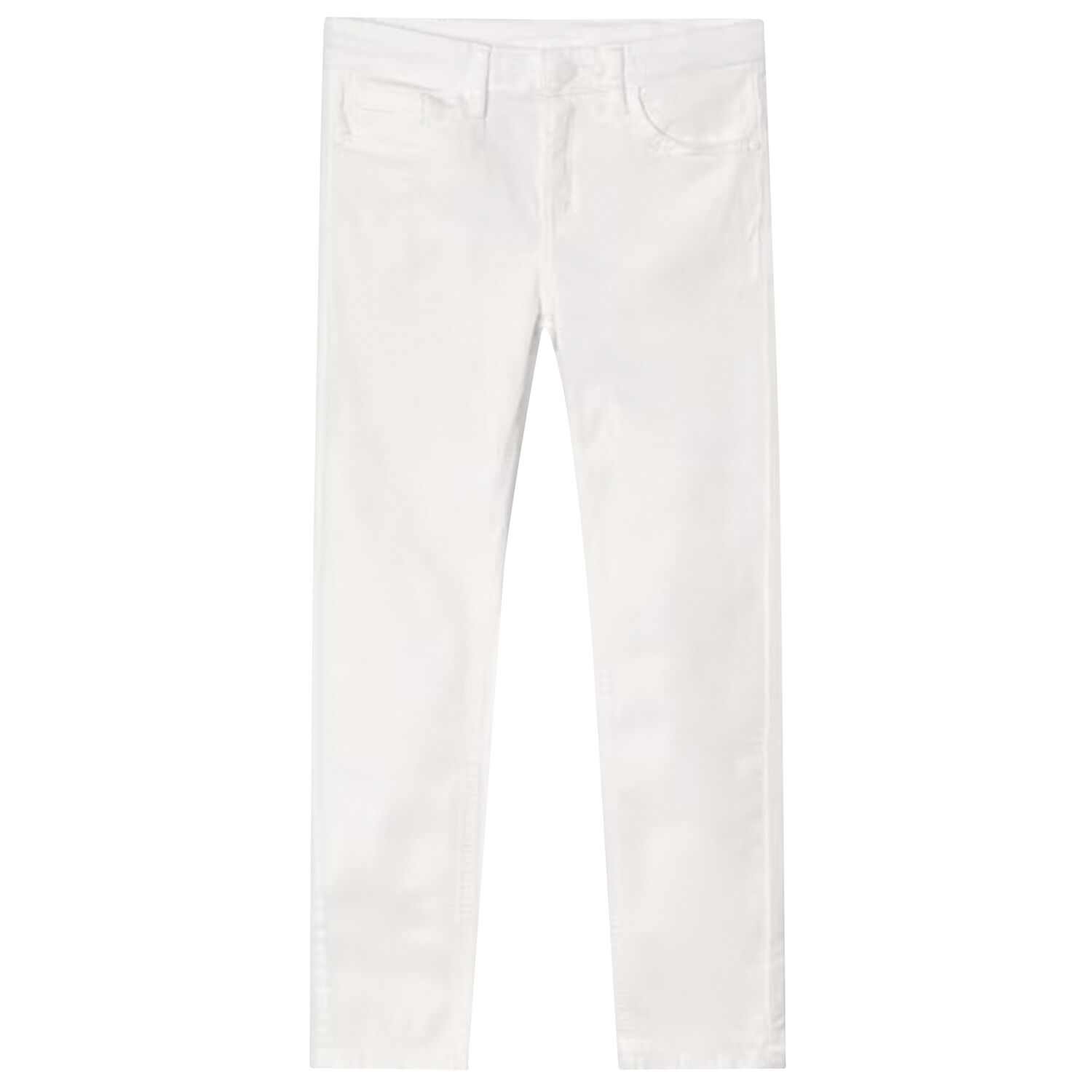 Boys White Chino Trousers, 1, hi-res