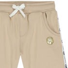 Younger Boys Beige Logo Shorts, 1, hi-res