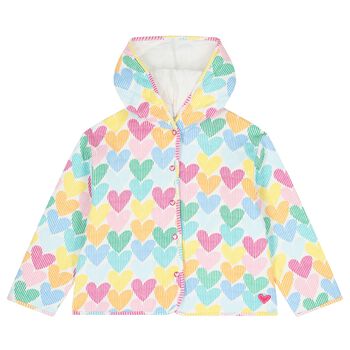 Girls Multi-Coloured Heart Hooded Top