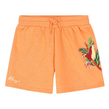 Girls Orange Logo Shorts