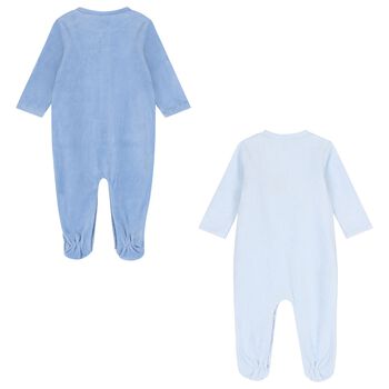 Baby Boys Blue Rabbit Babygrows ( 2-Pack )