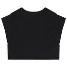 Girls Black Logo T-Shirt, 1, hi-res