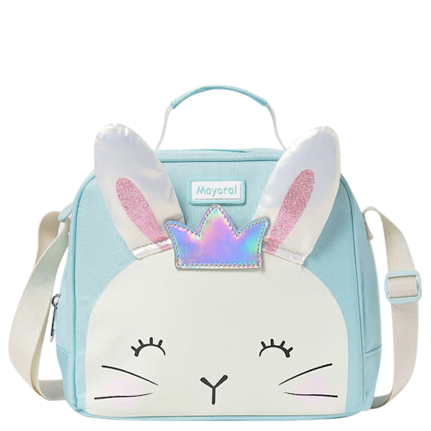 Girls Blue Bunny Lunch Bag, 1, hi-res