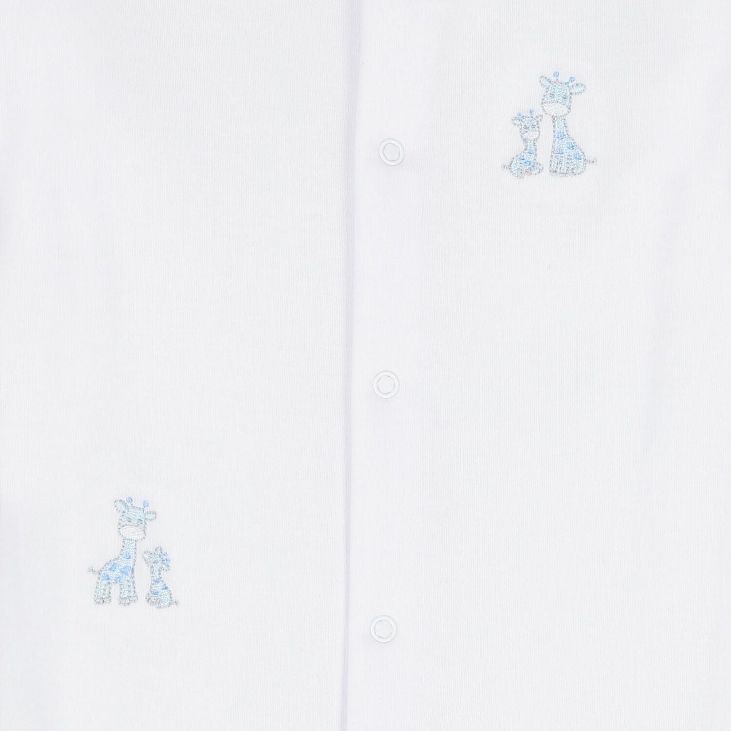 Baby Boys White & Blue Just Giraffe Babygrow Set, 1, hi-res
