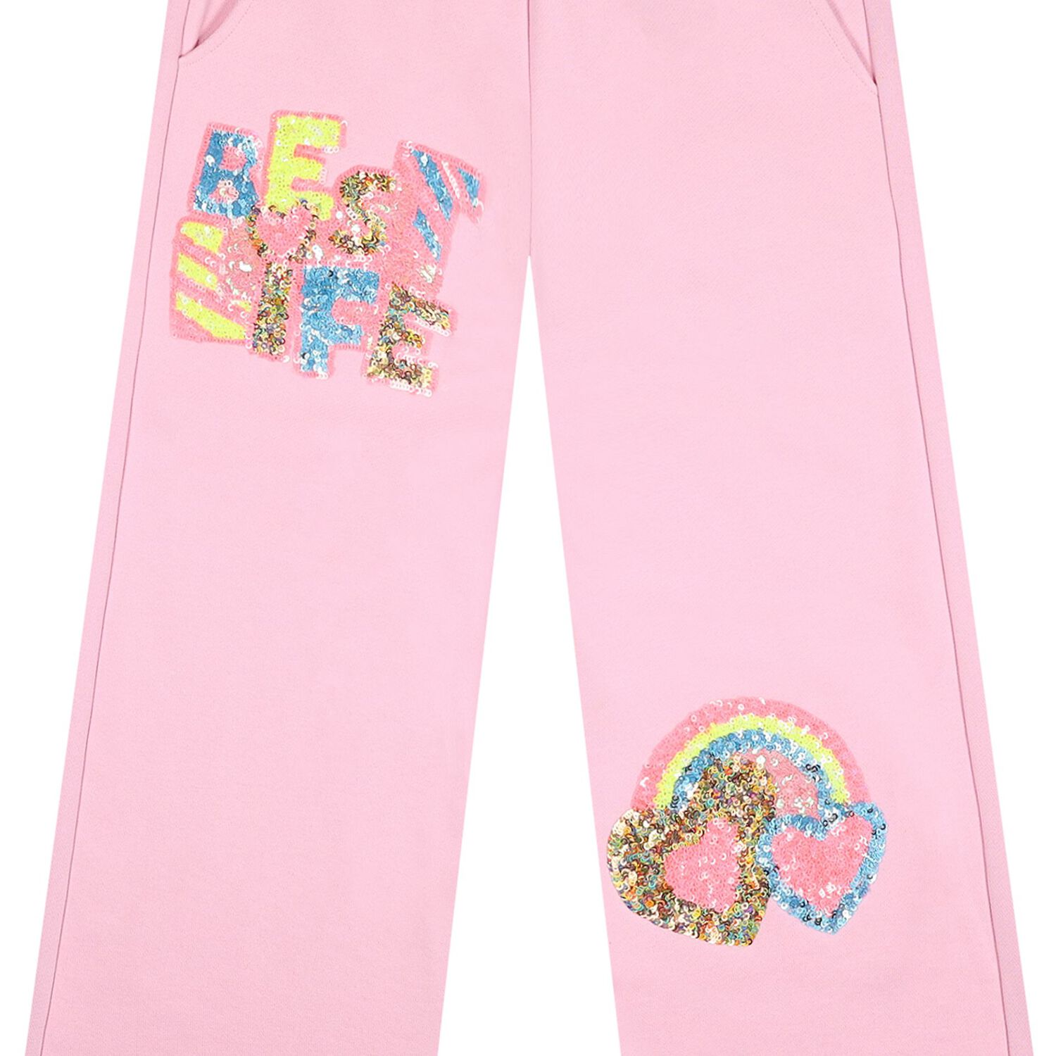 Girls Pink Embellished Joggers, 1, hi-res
