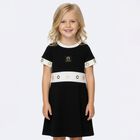 Girls Black Logo Dress, 1, hi-res