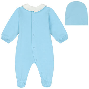Blue Teddy Bear Logo Babygrow Gift Set