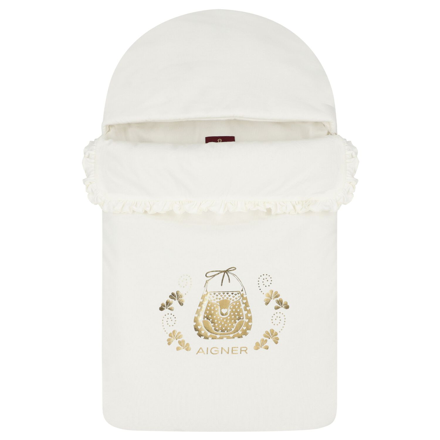Baby Girls Ivory & Gold Logo Nest, 1, hi-res image number null