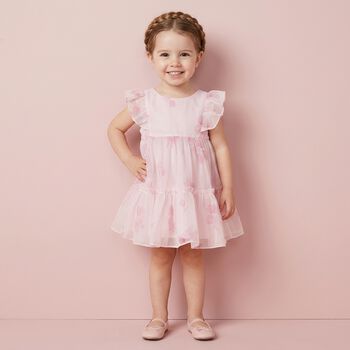 Baby Girls Pink Floral Tulle Dress