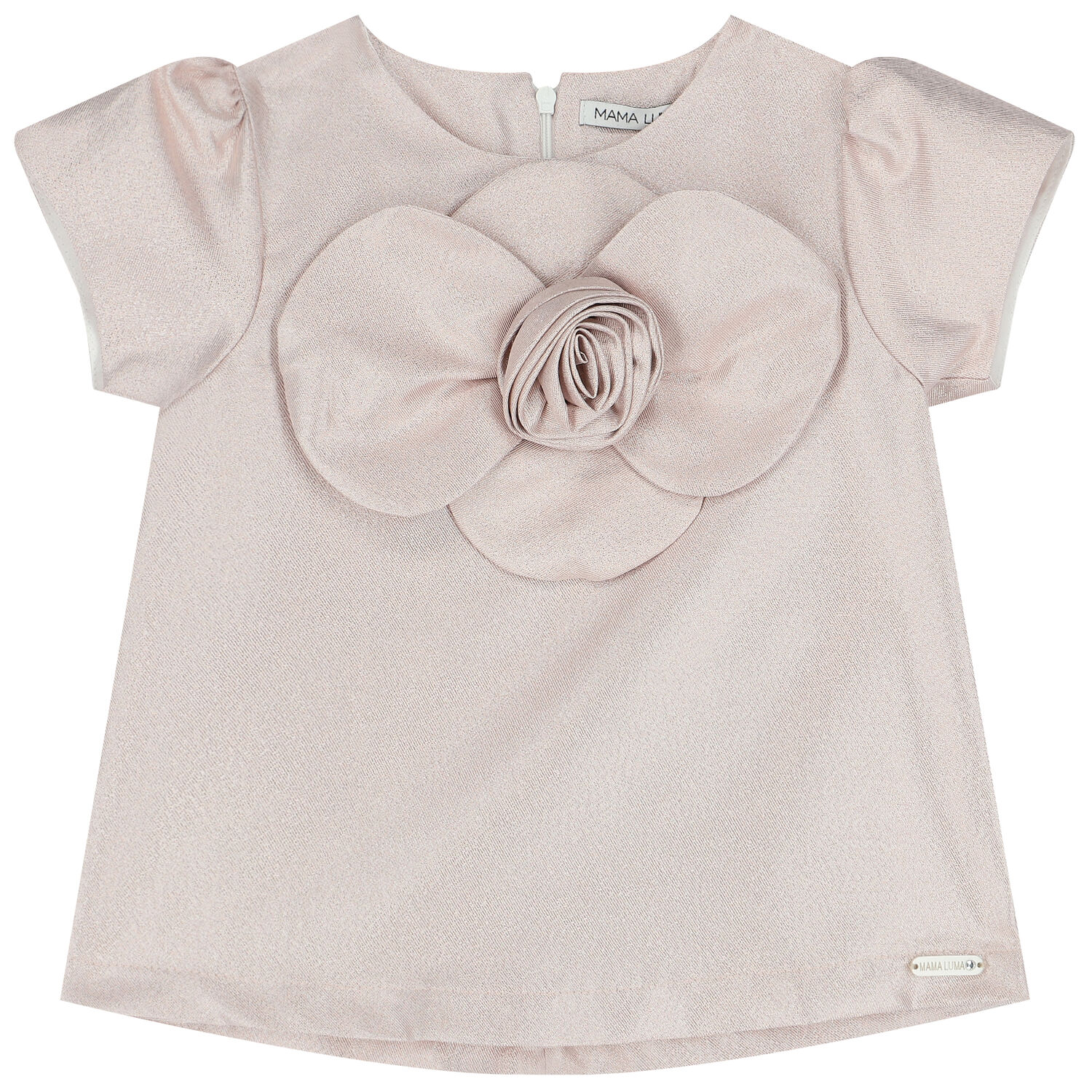 طقم تنورة ساتان باللون الذهبي, 1, hi-res