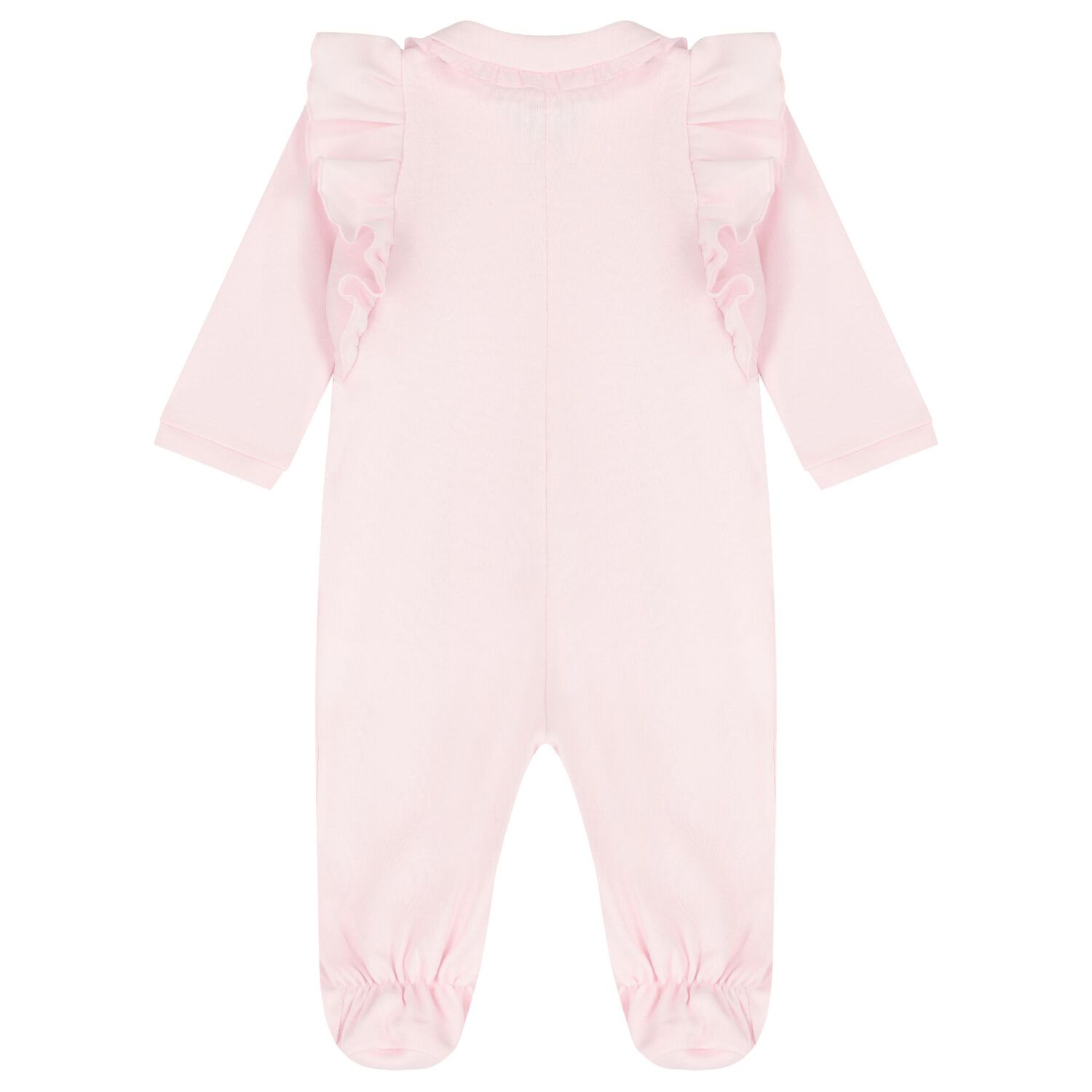 Baby Girls Pink Bow Babygrow, 1, hi-res