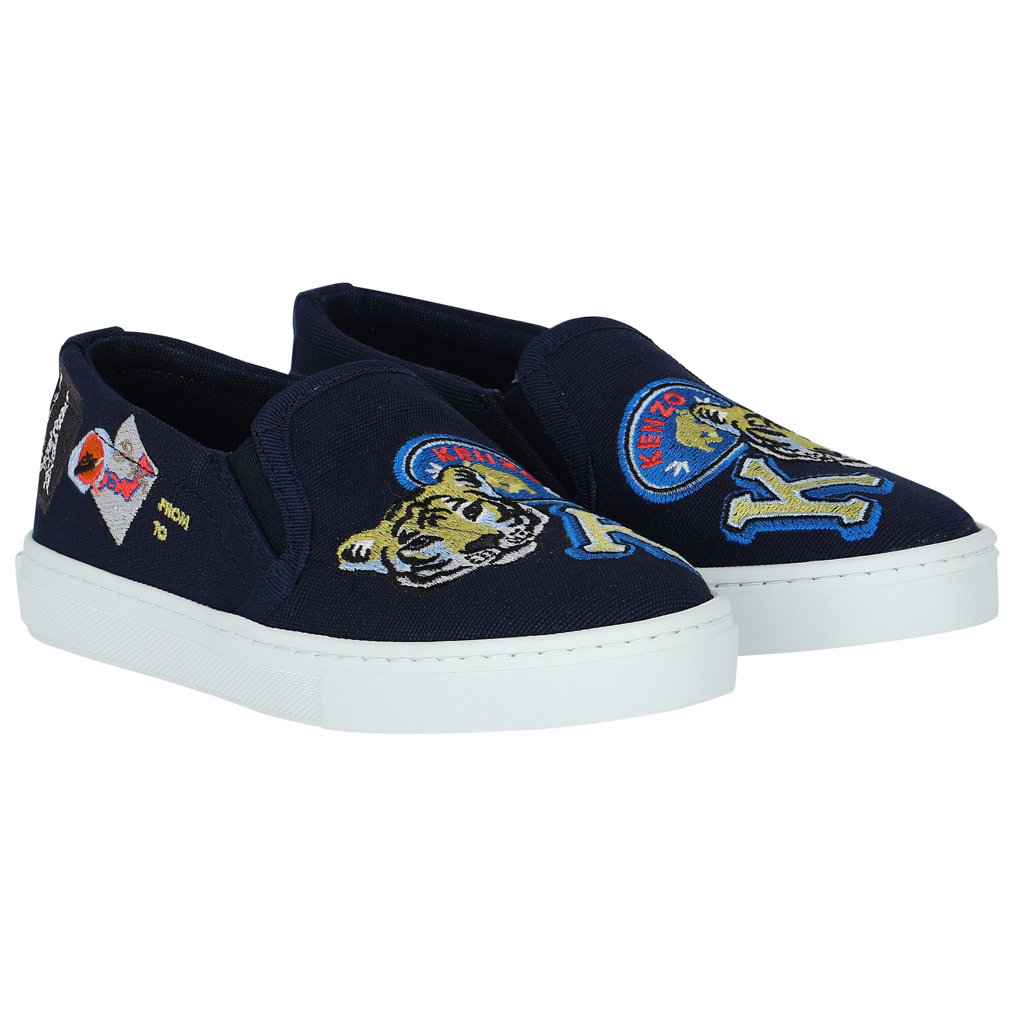 KENZO KIDS Navy Blue Slip On Trainers Junior Couture Kuwait