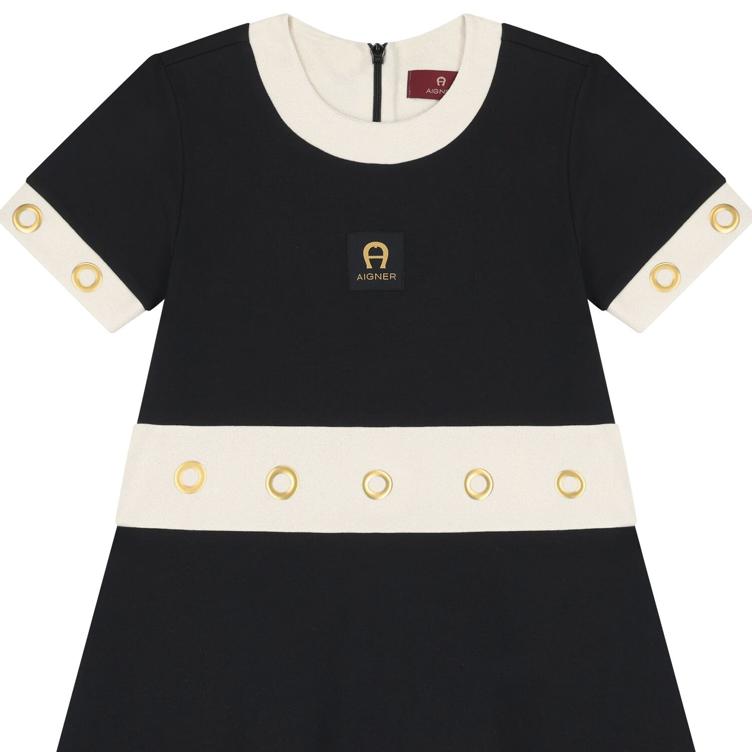 Girls Black Logo Dress, 1, hi-res