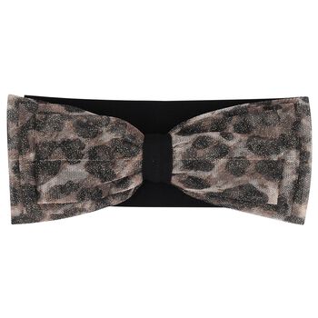 Girls Black & Beige Bow Headband