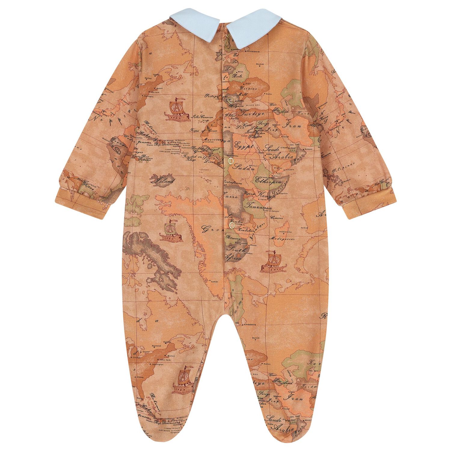 Baby Boys Beige & Blue Geo Map Babygrow Gift Set, 1, hi-res image number null