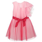 Girls Pink Tulle Ruffle Dress, 1, hi-res