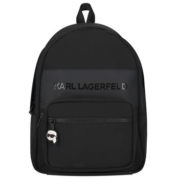 Boys Black Logo Backpack
