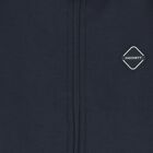 Boys Navy Blue Logo Zip Up Top, 1, hi-res