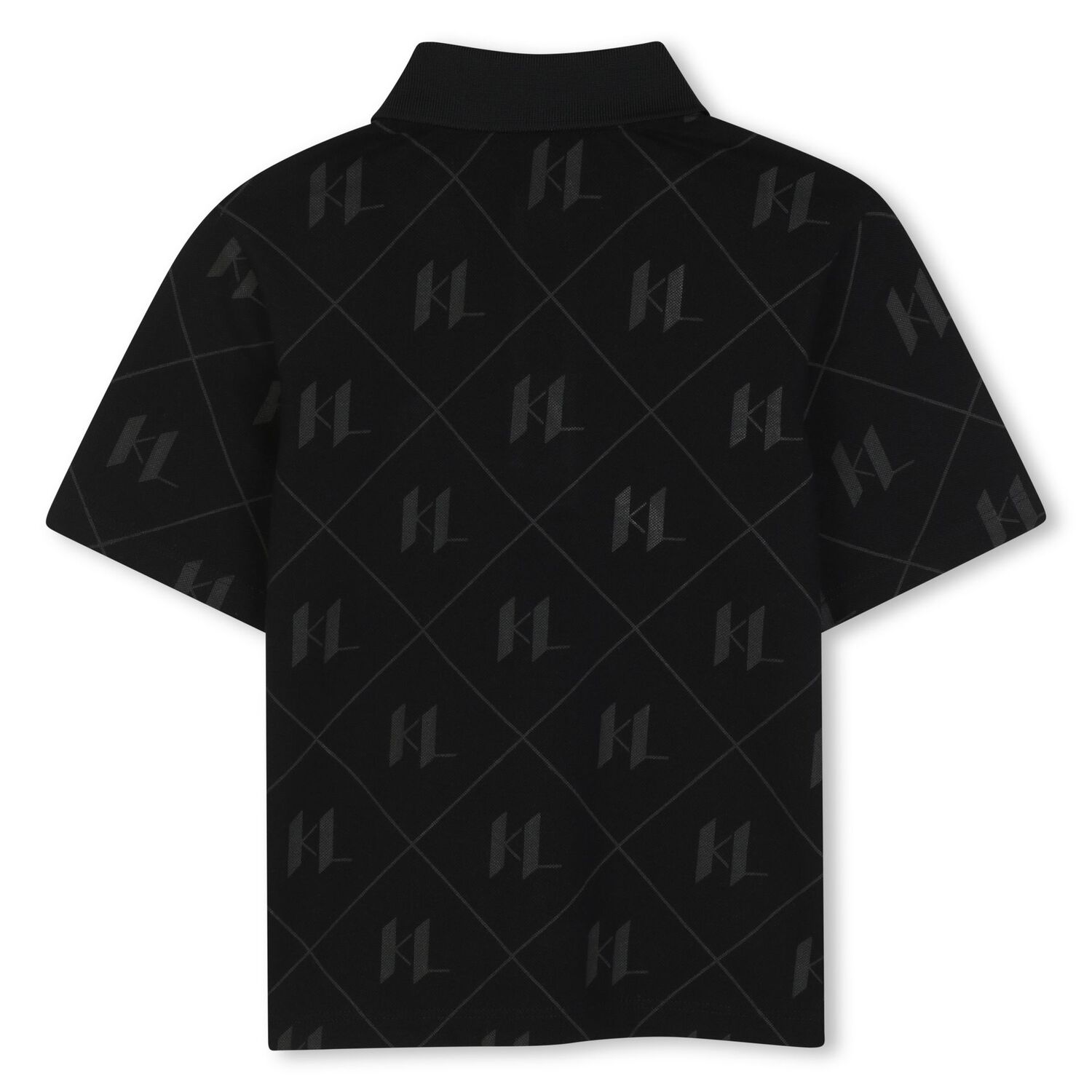 Boys Black Logo Polo Shirt, 1, hi-res