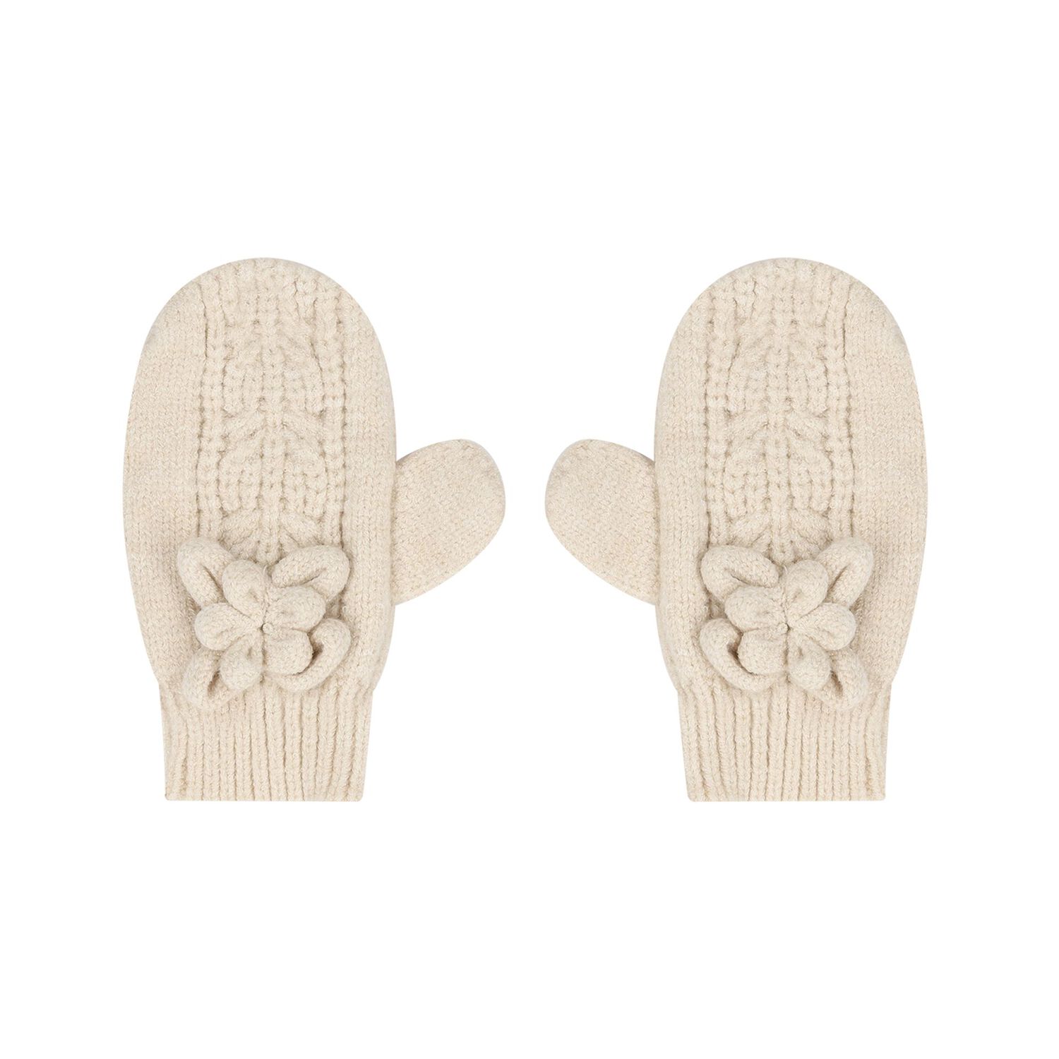 Younger Girls Ivory Knitted 3 Piece Set, 1, hi-res