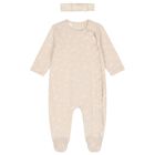 Baby Girls Beige Floral Babygrow Gift Set, 1, hi-res