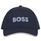 Boys Navy Blue Logo Cap, 1, hi-res