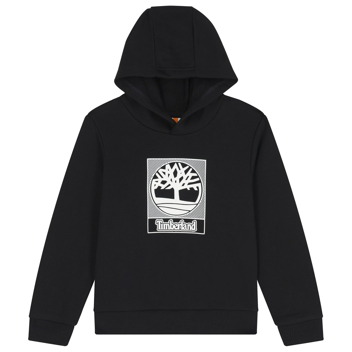 Boys Black Logo Hooded Top, 1, hi-res image number null