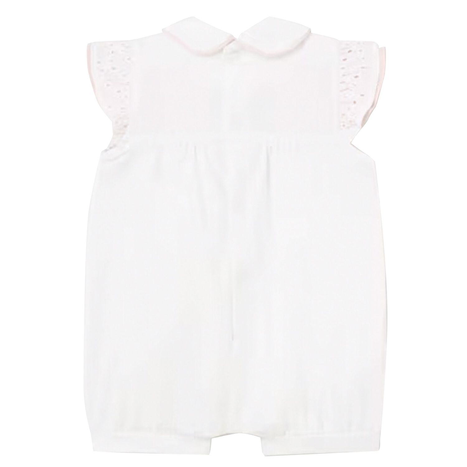 Baby Girls Ivory Broderie Anglaise Romper, 1, hi-res