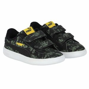 Younger Boys Black Logo Trainers