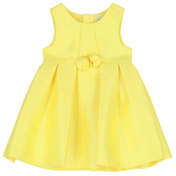 فستان بنات ستان باللون الأصفر
