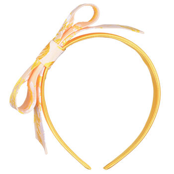 Girls Yellow Bow Headband