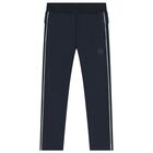 Boys Navy Blue Logo Joggers, 1, hi-res