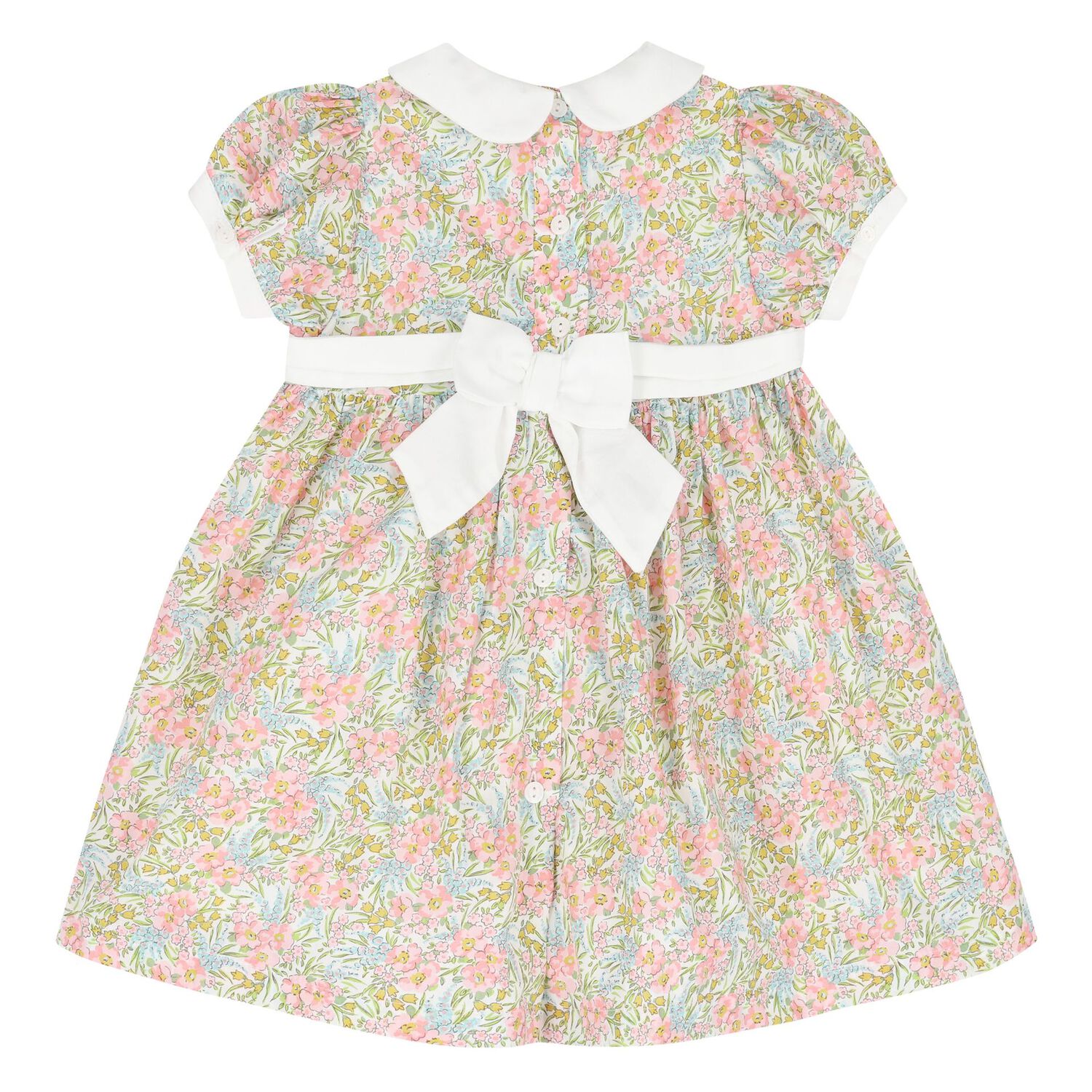 Younger Girls Pink & White Floral Dress, 1, hi-res image number null