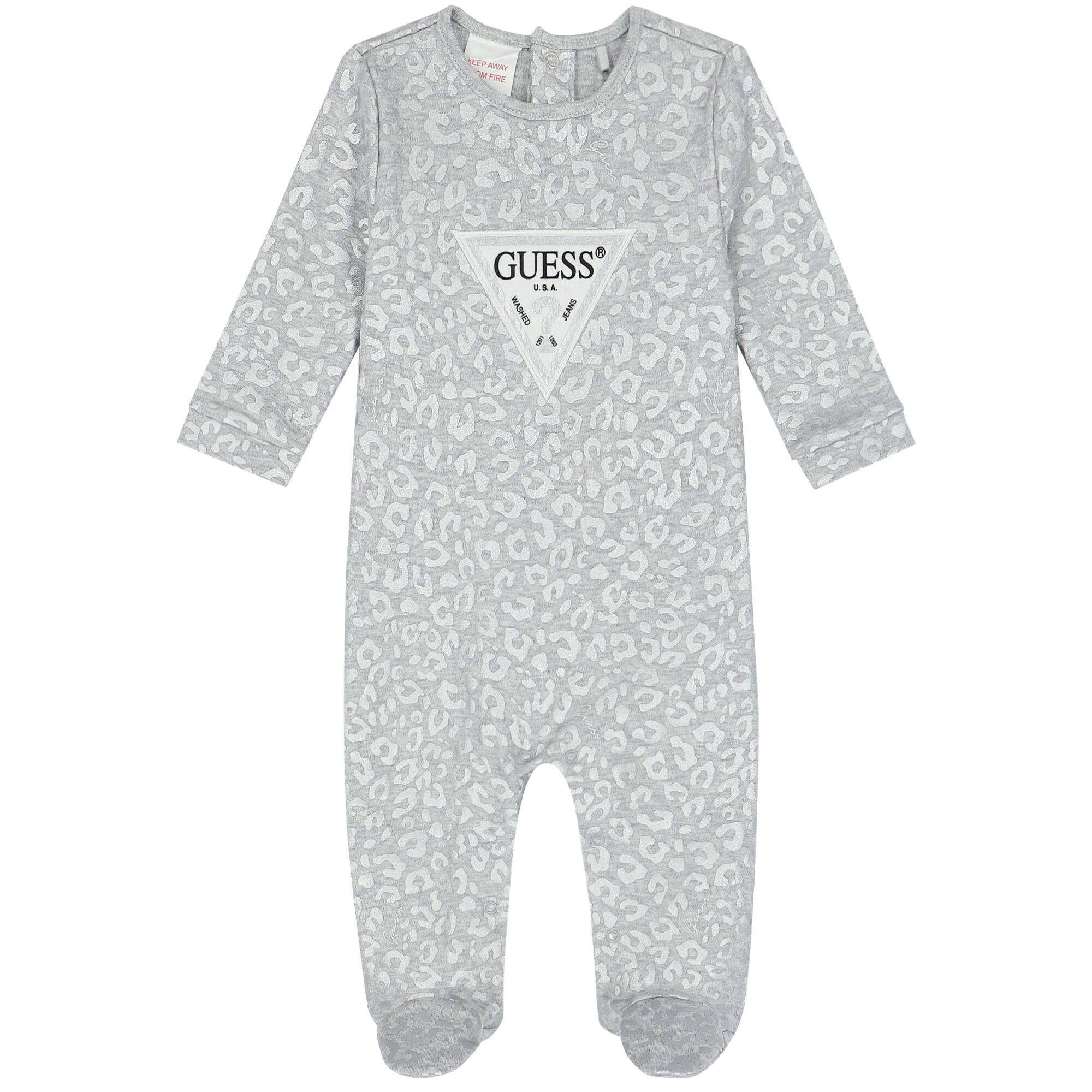 Guess Baby Girls Grey Logo Babygrow Junior Couture
