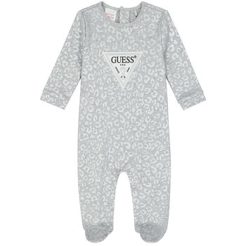 Guess Baby Girls Grey Logo Babygrow, 1 Baby Girls Grey Logo Babygrow