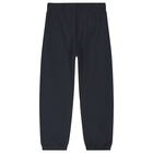 Boys Navy Blue Jacquard Logo Tracksuit, 1, hi-res