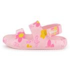 Girls Pink Floral Sandals, 1, hi-res