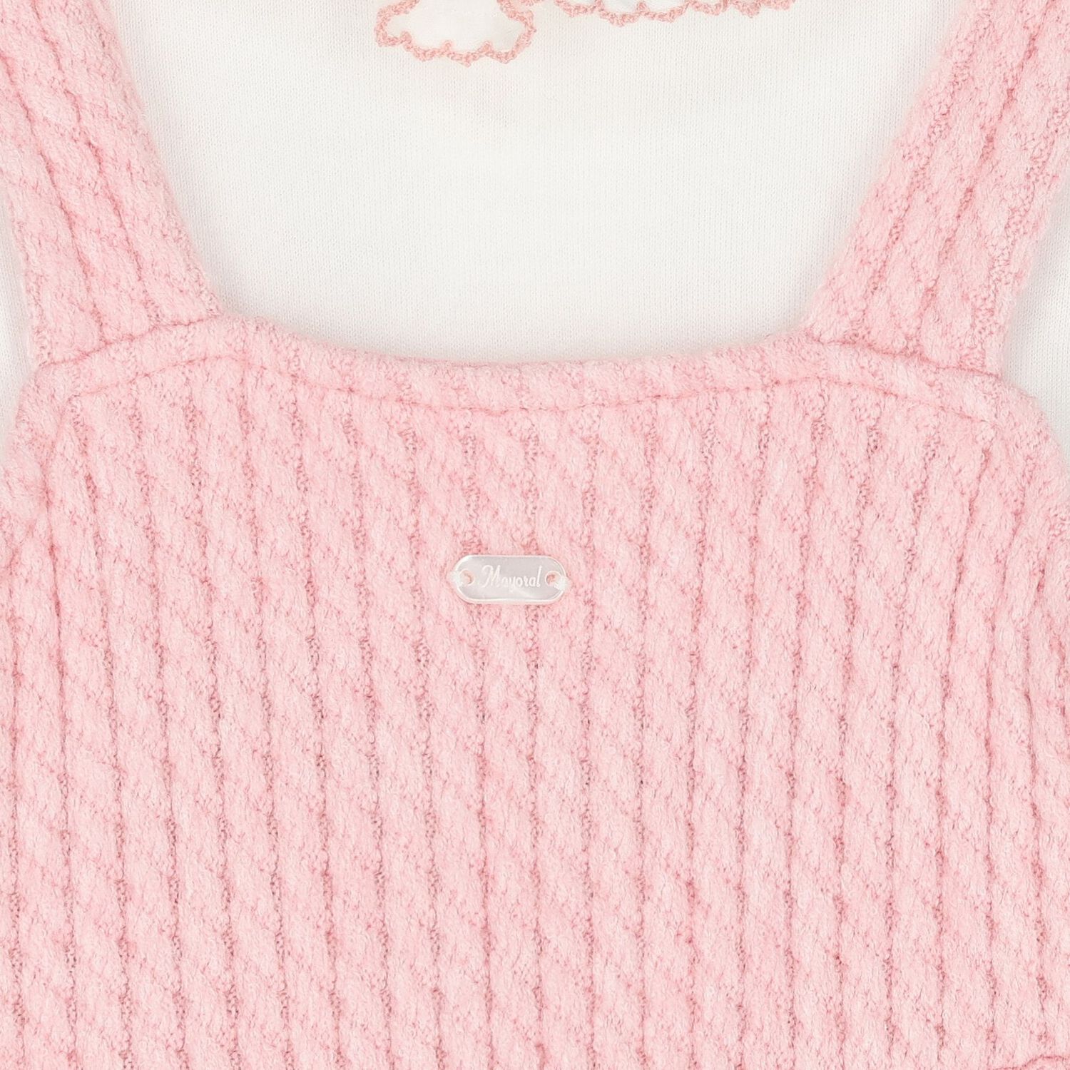 Baby Girls White & Pink Logo Babygrow Set, 1, hi-res