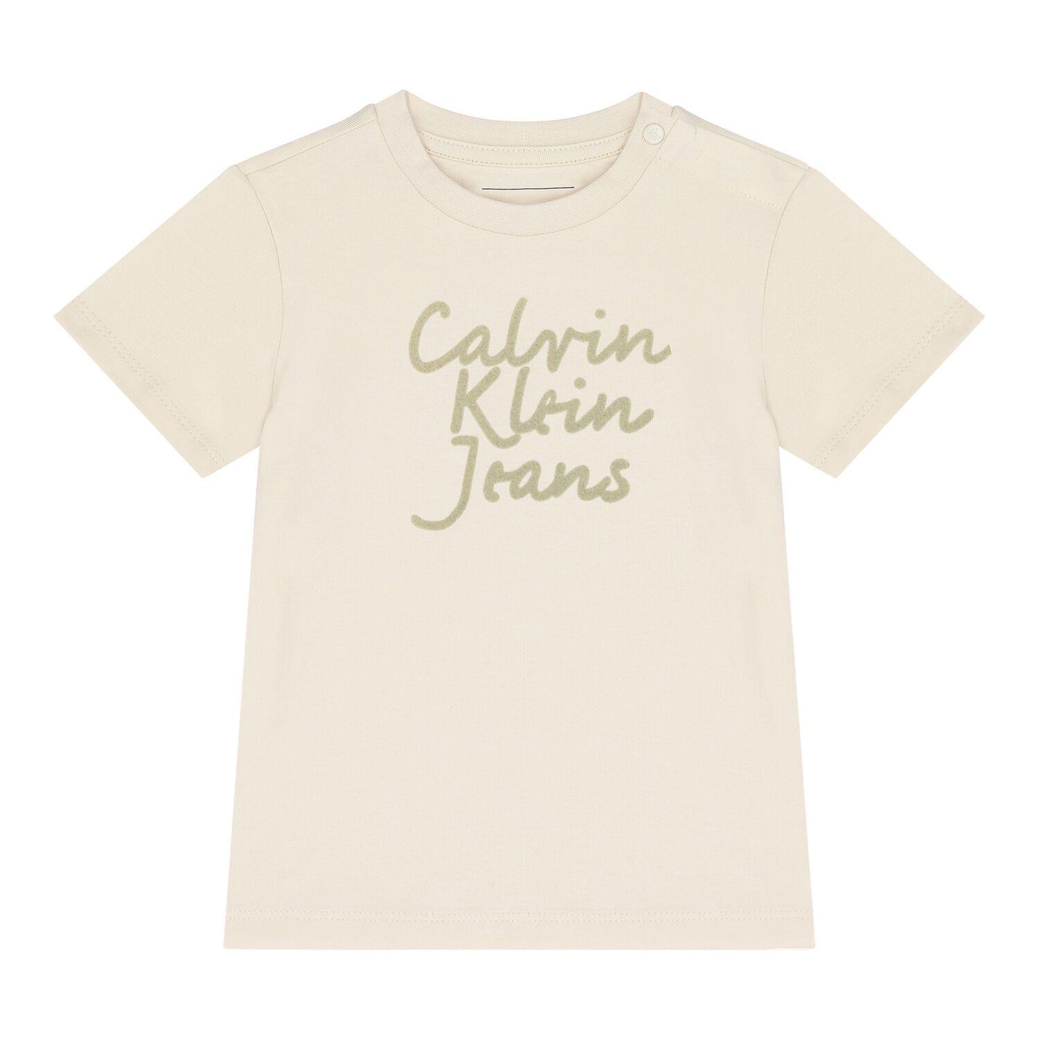 Baby Girls Beige Logo T-Shirt, 1, hi-res image number null
