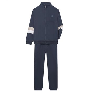Boys Navy Blue Striped Tracksuit
