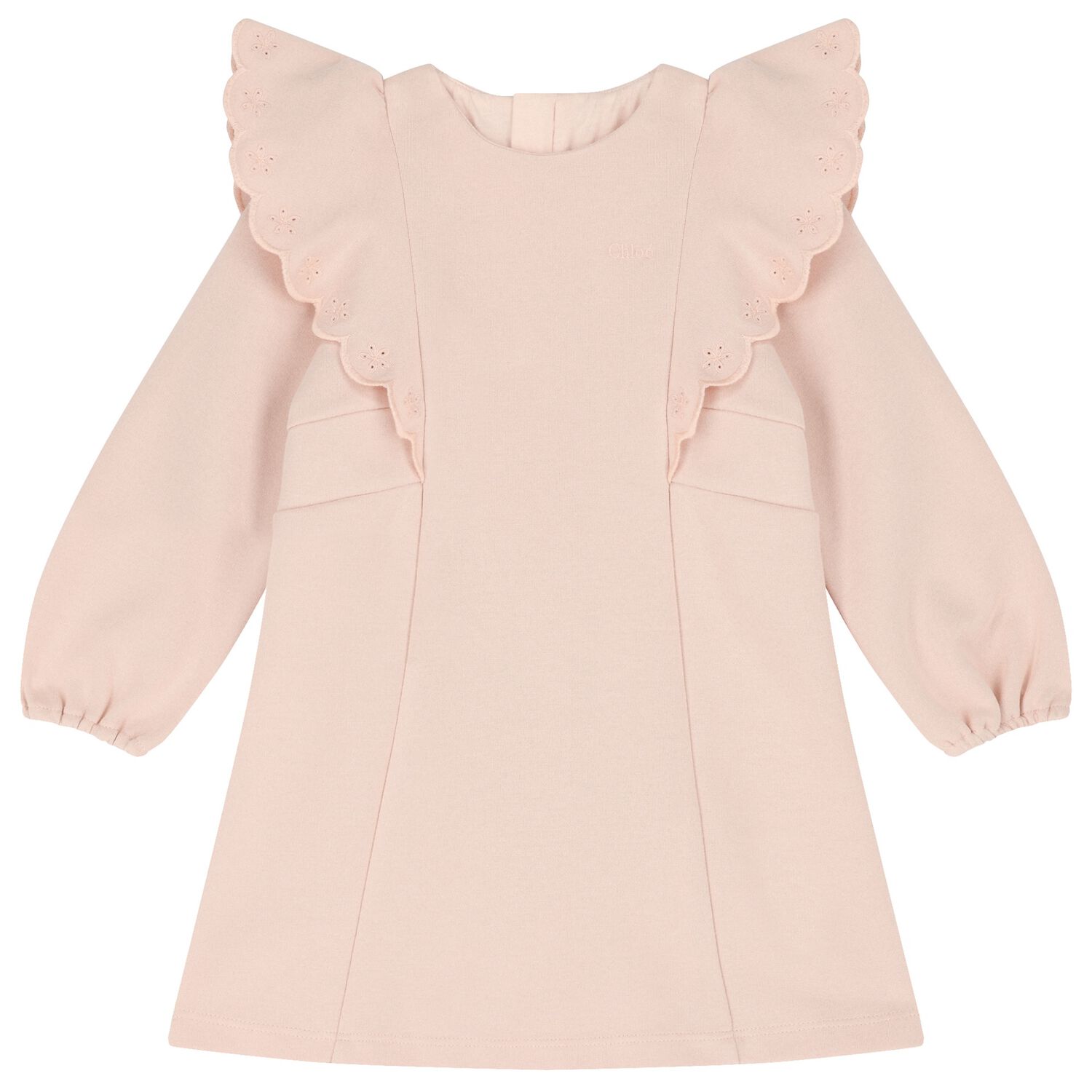 فستان بنات بالشعار باللون الوردي, 1, hi-res