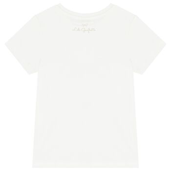 Girls Ivory Logo Bow T-Shirt