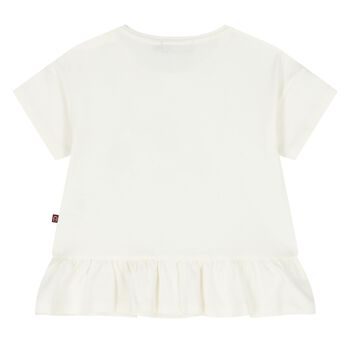 Younger Girls Ivory Bag Logo T-Shirt