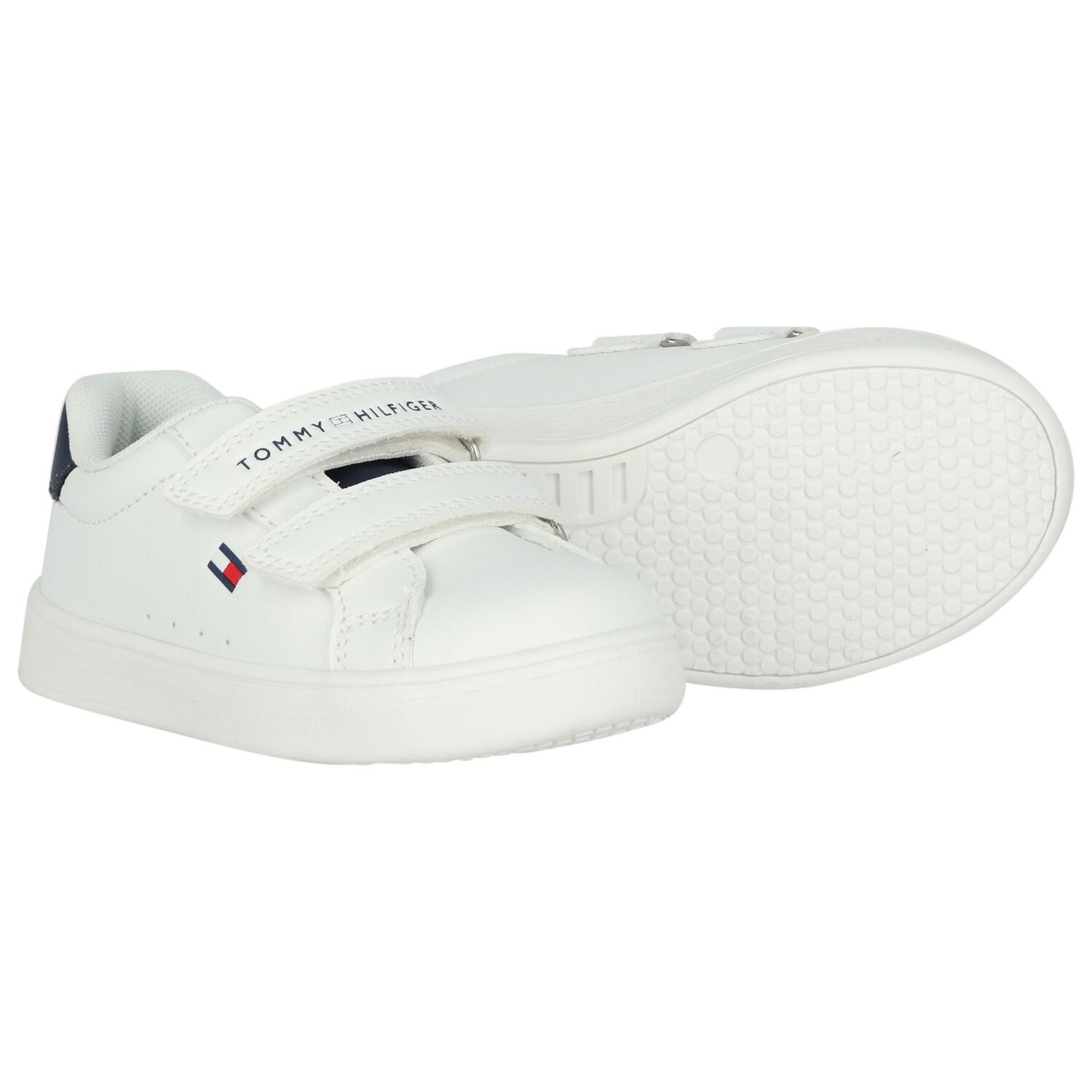 Boys White & Blue Logo Trainers, 1, hi-res image number null