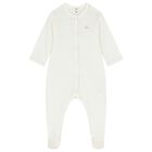 Baby Girls Ivory Logo Babygrow , 1, hi-res