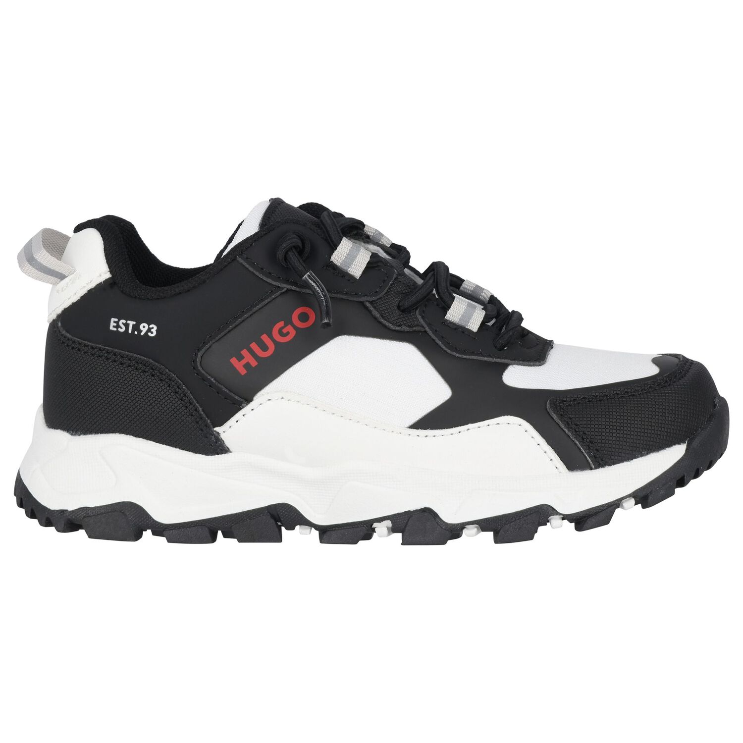 Boys Black & White Logo Trainer, 1, hi-res image number null