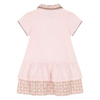 Younger Girls Pink Logo Polo Dress