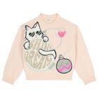 سويت شيرت محبوك باللون الوردي للفتيات, 1, hi-res