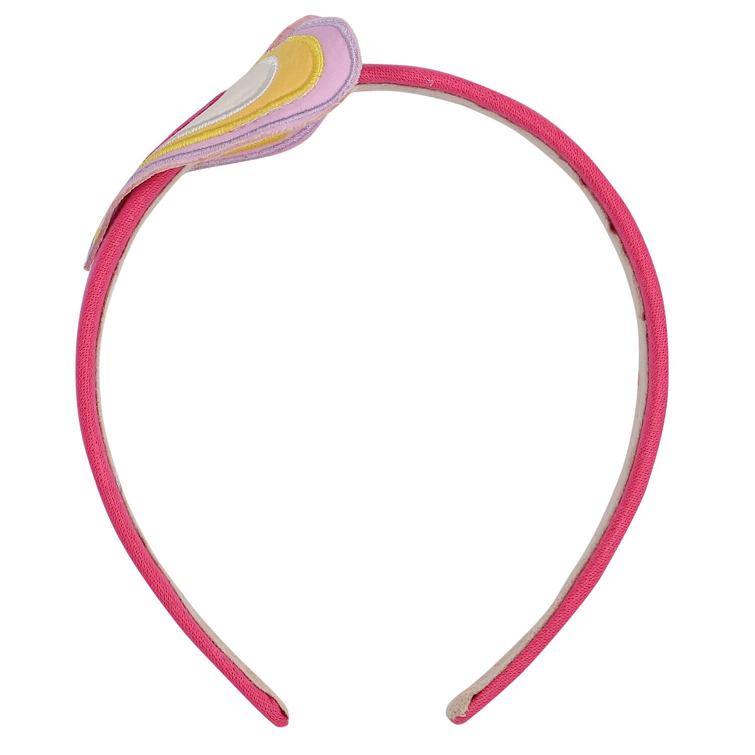 طوق شعر بنات قلوب باللون الوردى, 1, hi-res